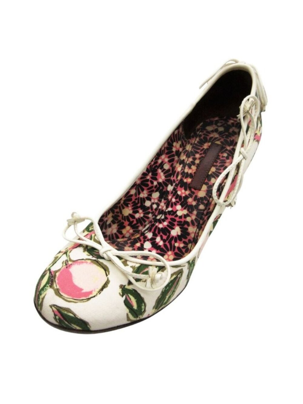 Louis Vuitton Pumps Multicolor Flower Print Almond Toe High Heels White